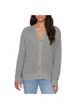 Hudson Gray Button Up Cardigan Sweater Small Chunky Knit Cozy Cottagecore